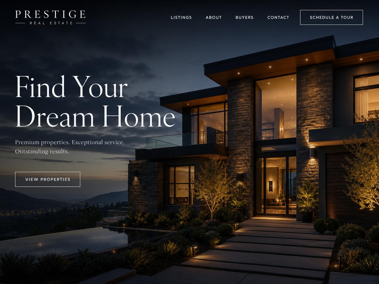 Real Estate Team website design example